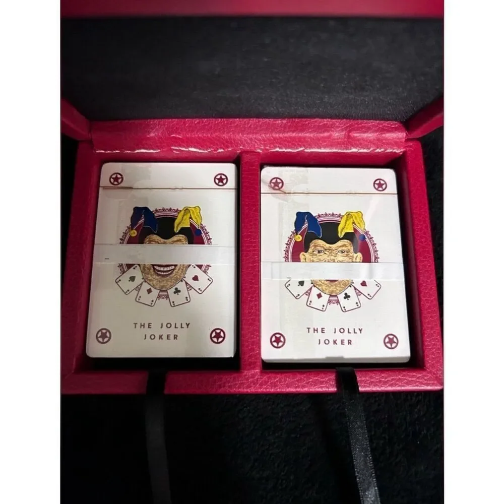 Crate& Barrel Old fashioned background with vintage Jolly Joker playing card